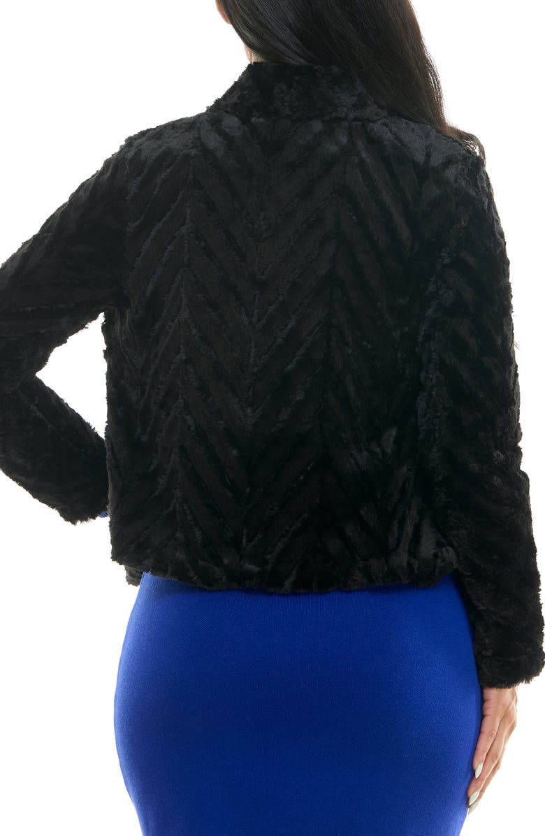 Nina Leonard Waterfall Faux Fur Long Sleeve Bolero, Alternate, color, 