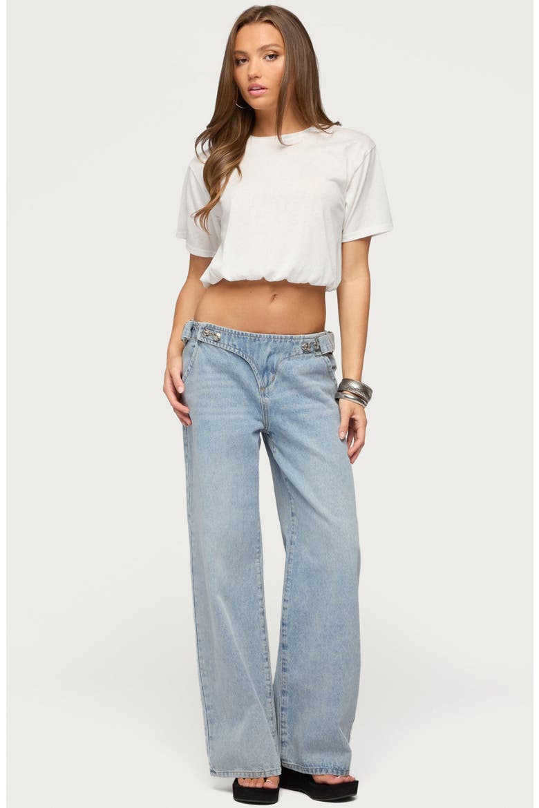 Raina Bubble Crop T-Shirt, Alternate, color, WHITE