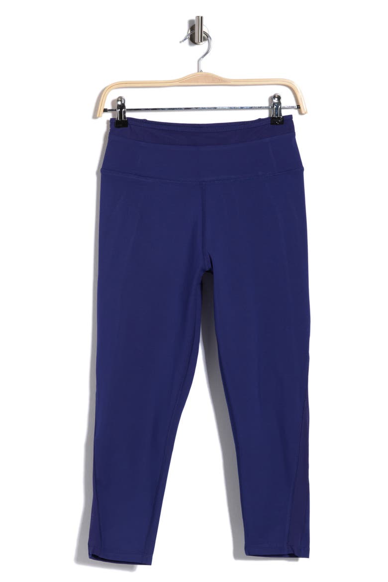 Groove Mesh Capri Leggings, Main, color, BEACON BLUE
