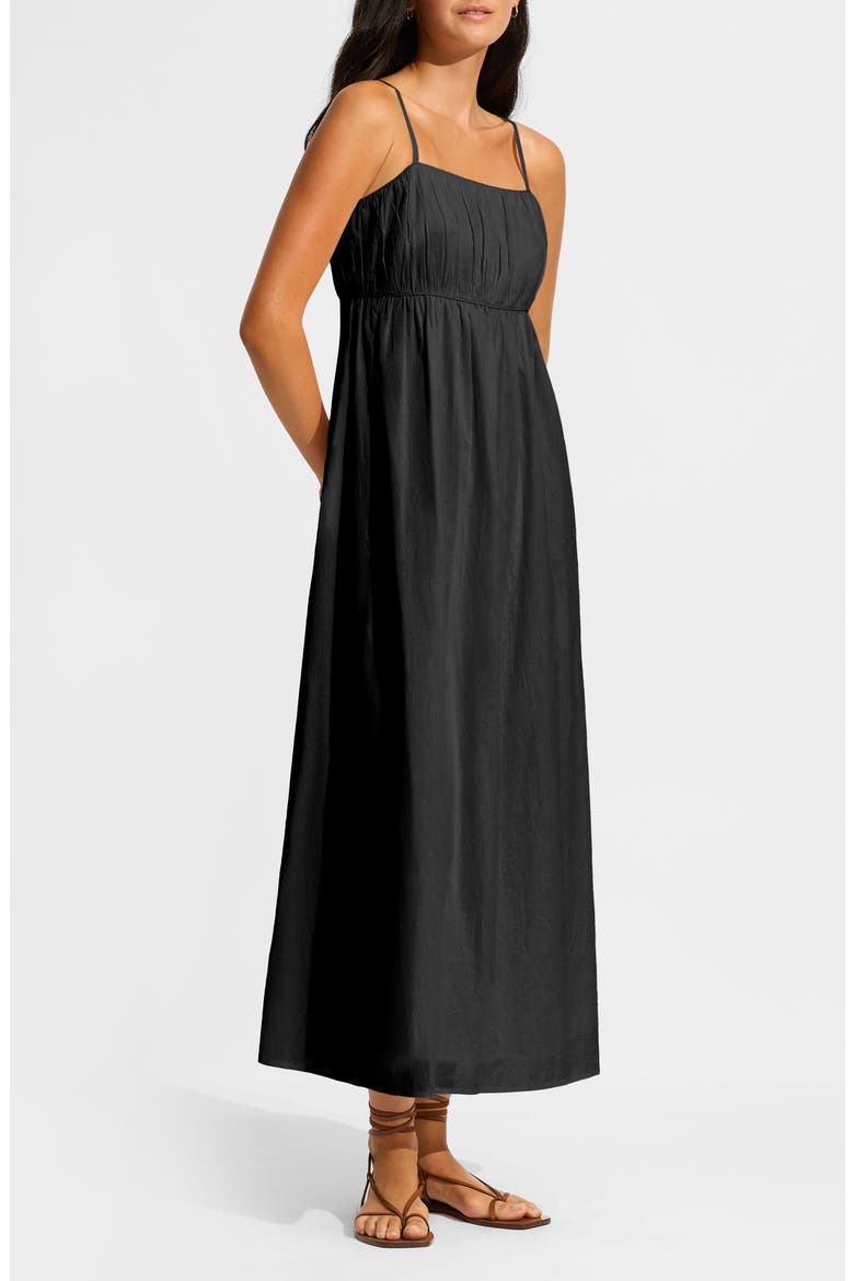 Piped Organic Cotton Cover-Up Dress, Alternate, color, BLACK