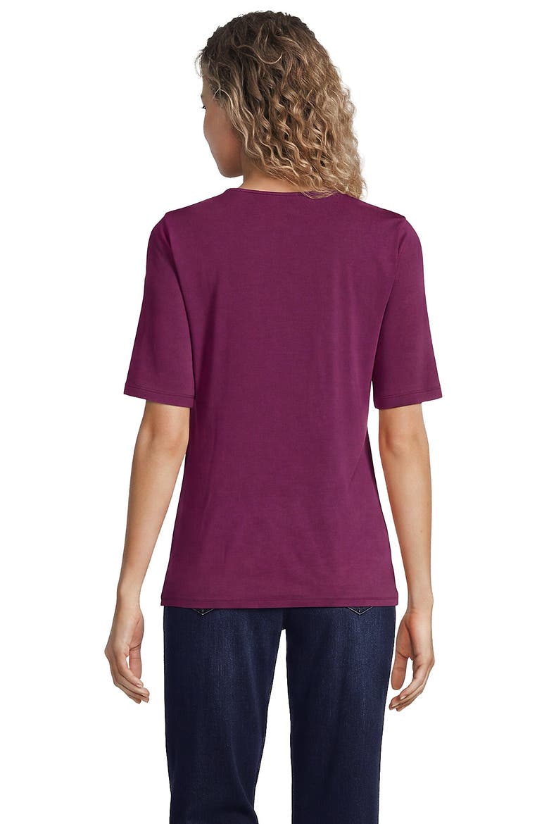 Lightweight Jersey Tie Front Top, Alternate, color, Light Raspberry