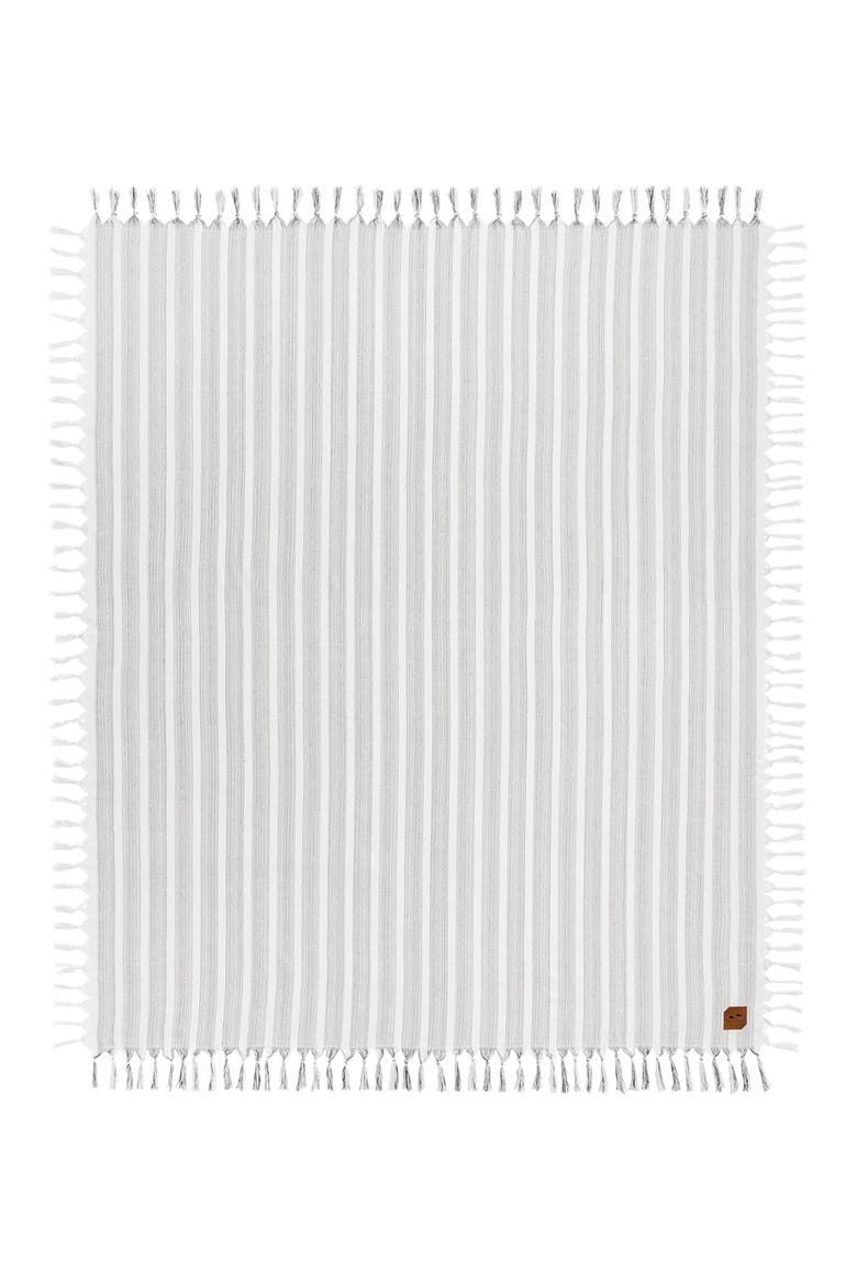 Dylan Stripe Oversize Beach Blanket, Main, color, WHITE