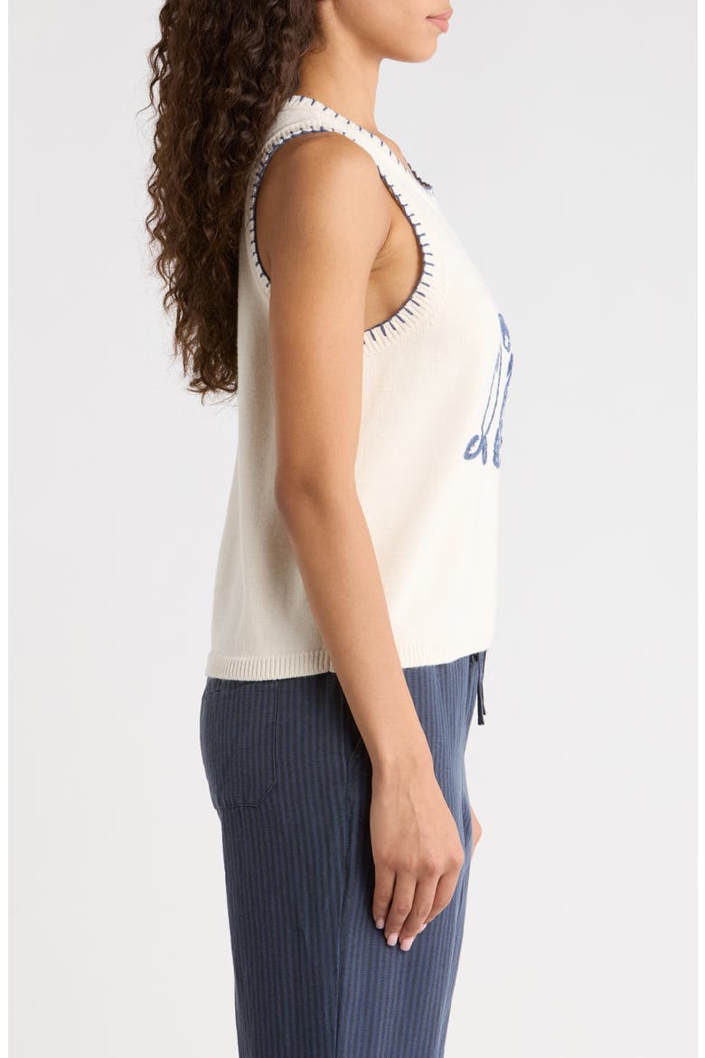 Marisol Whipstitch Cotton Sweater Tank, Alternate, color, PESCARE