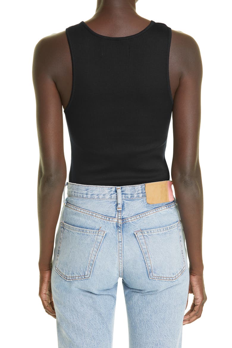 Gender Inclusive Fist Geometric Cutout Rib Tank, Alternate, color, BLACK