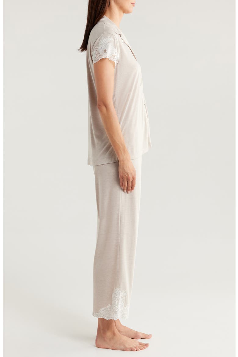 Shangri-Lace Short Sleeve Shirt & Pants Pajama 2-Piece Set, Alternate, color, HCA