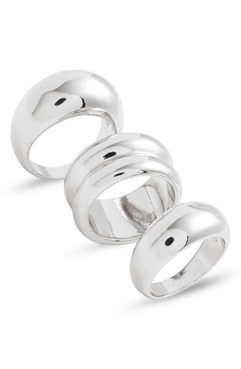 Set of 3 Domed Rings