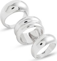 Open Edit Set of 3 Domed Rings