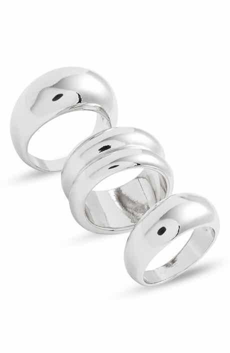 Open Edit Set of 3 Domed Rings