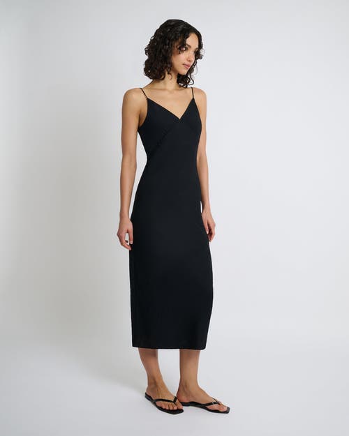 Onia Linen-blend Jersey Maxi Slip Dress In Black