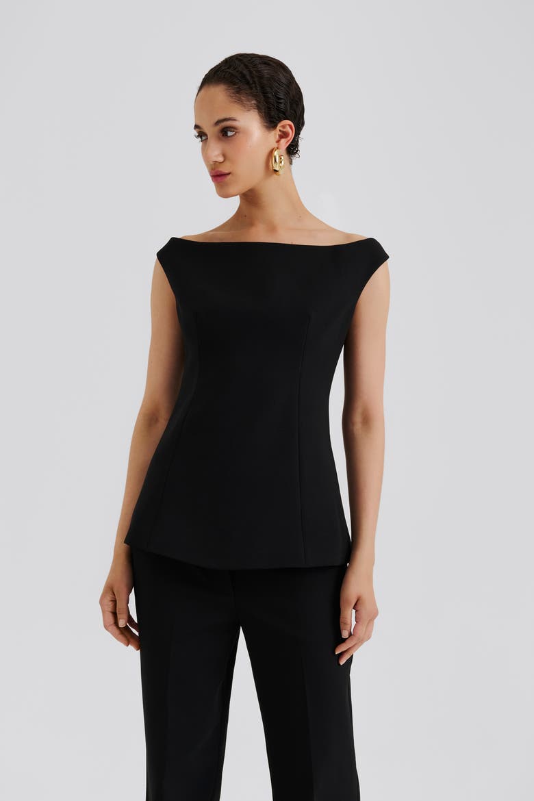 Diora Half Off Shoulder Top, Main, color, Black