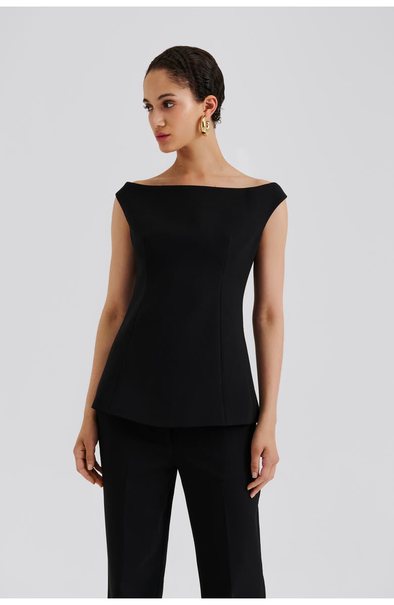 Malina Diora Half Off Shoulder Top, Main, color, Black