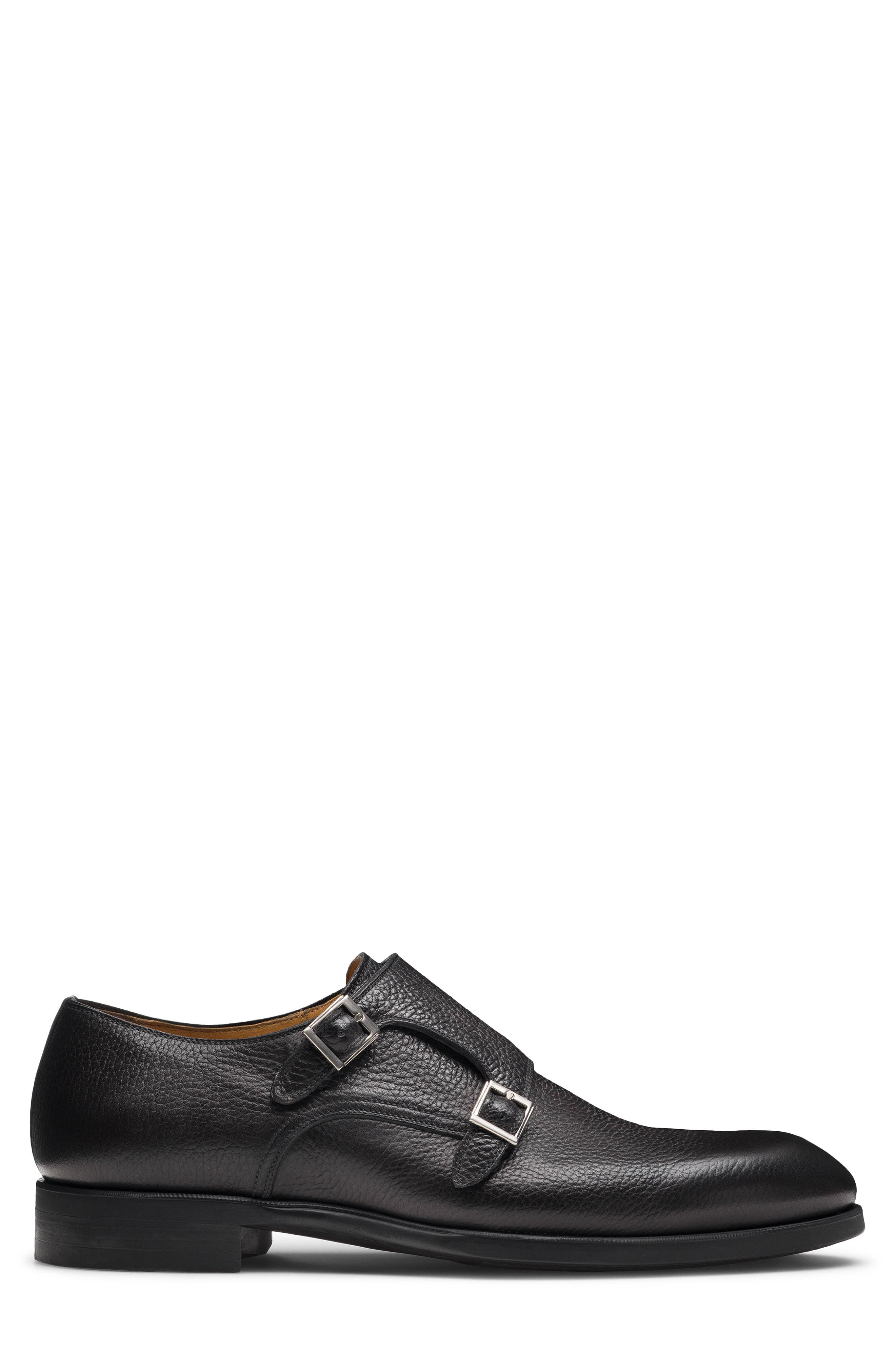 Magnanni Minorca Plain Toe Monk Shoe, Alternate, color, Grey