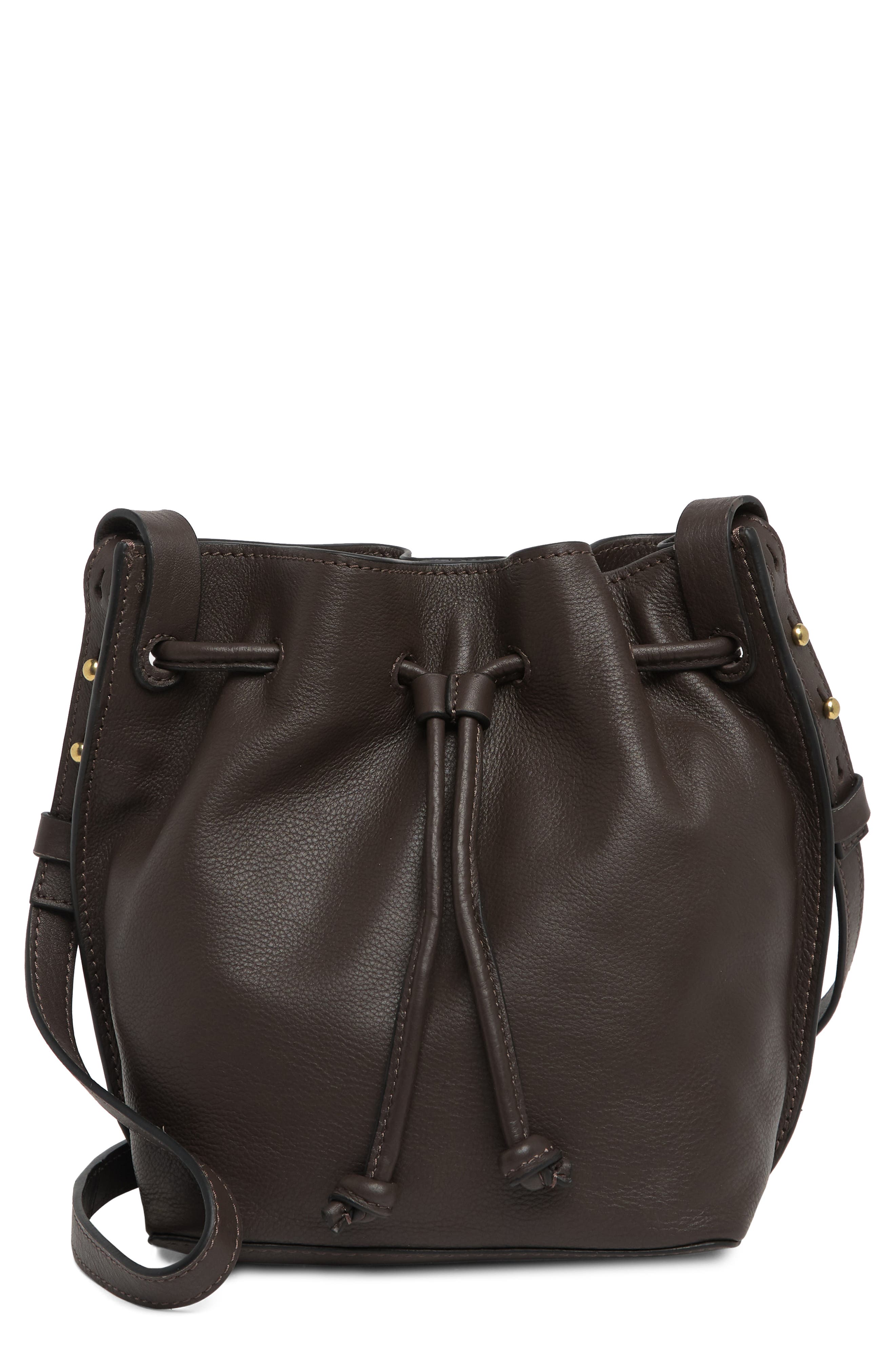 Lucky Brand José Leather Bucket Crossbody Bag, Main, color, 