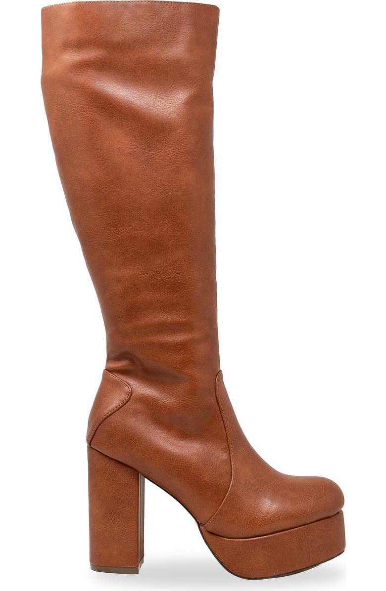 CHASE AND CHLOE Knee High Platform Boot, Alternate, color, Cognac