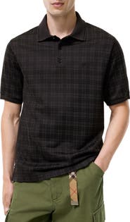 Burberry Check Cotton Blend Polo Shirt