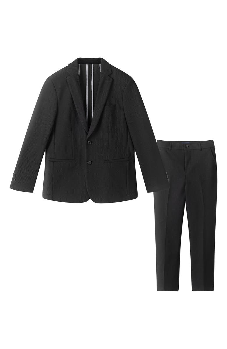 Andy & Evan Kids' Mesh Stretch Two-Piece Suit, Main, color, Black Mesh