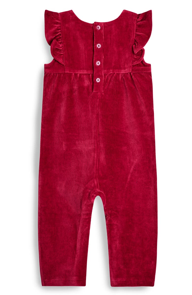 JOJO MAMAN BEBE Bunny Cotton Blend T-Shirt & Corduroy Overalls Set, Alternate, color, Berry