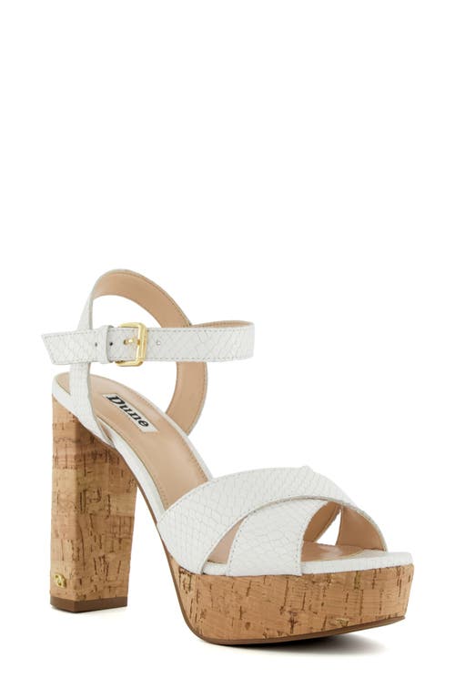 Dune London Jealous Platform Sandal in White 