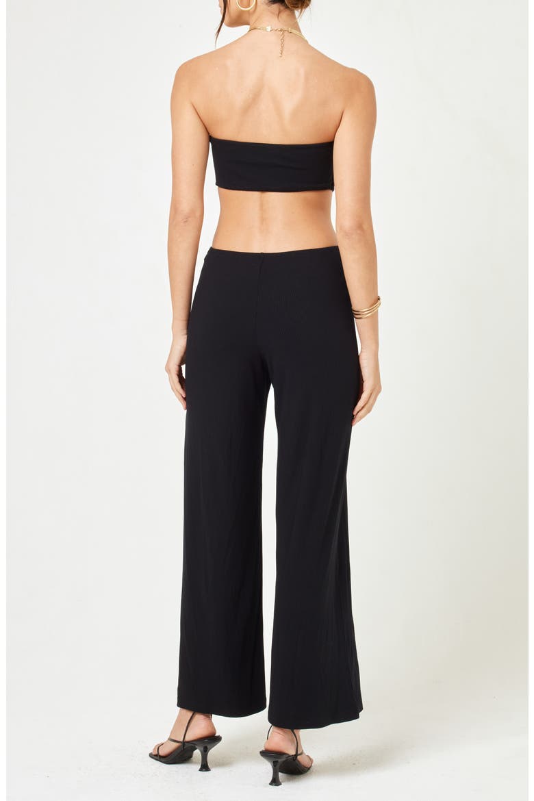 Palos Verdes Strapless Cutout Cover-Up Jumpsuit, Alternate, color, BLACK