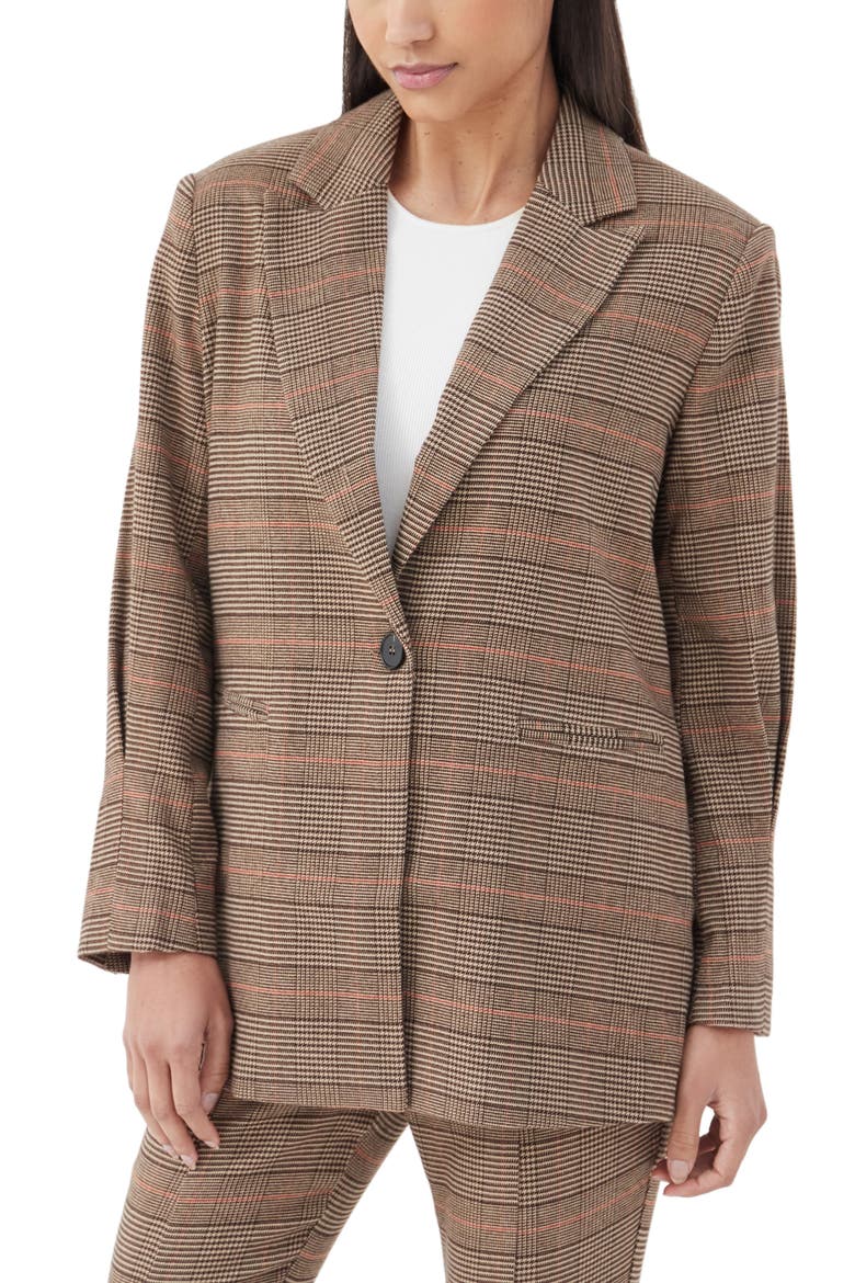 Bartlett Check Oversize Blazer, Main, color, BROWN CHECK