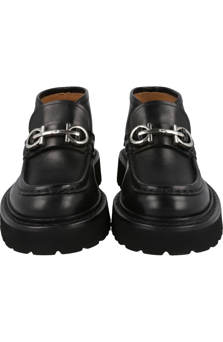 FERRAGAMO Geffer 2 Gancini Lug Sole Loafer, Alternate, color, Black