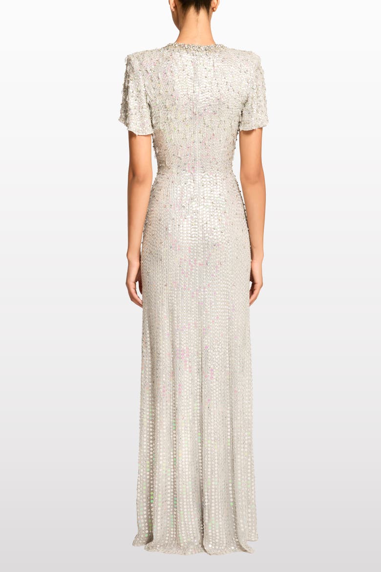 Serenity Sequin-Embellished Gown, Alternate, color, Ammonite