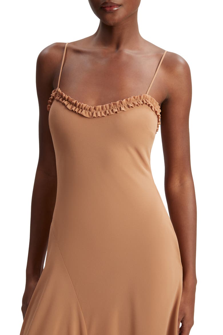 Tatian Frill Trim Maxi Dress, Alternate, color, TAN