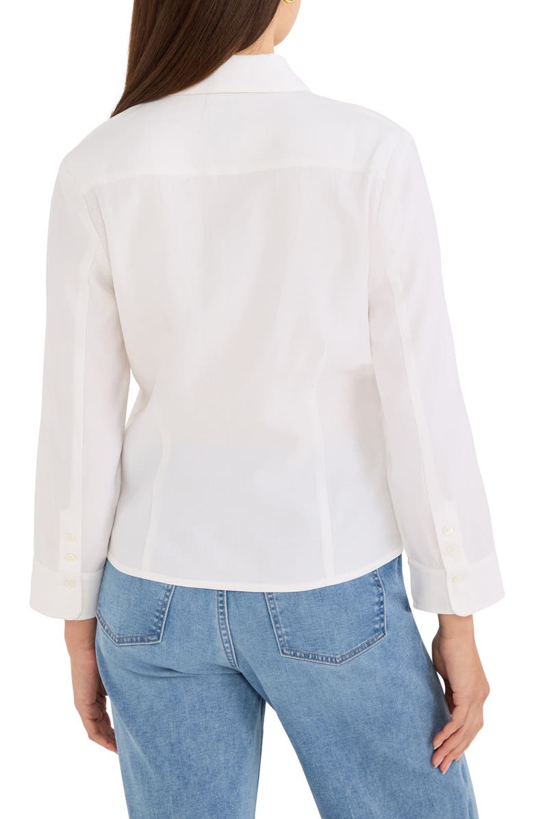 NIC+ZOE Iconic Tie Front Button-Up Shirt, Alternate, color, Paper White
