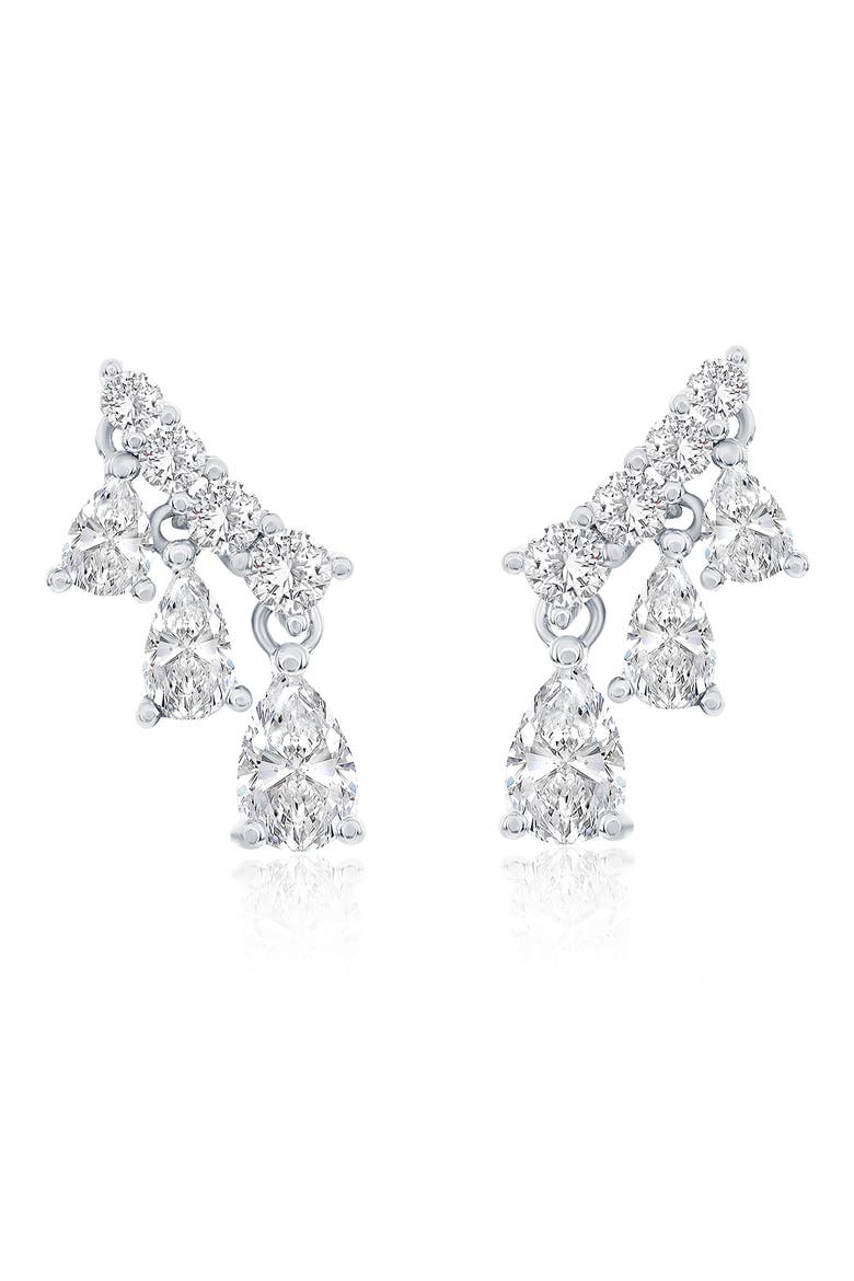Cubic Zirconia Ear Crawlers, Main, color, WHITE
