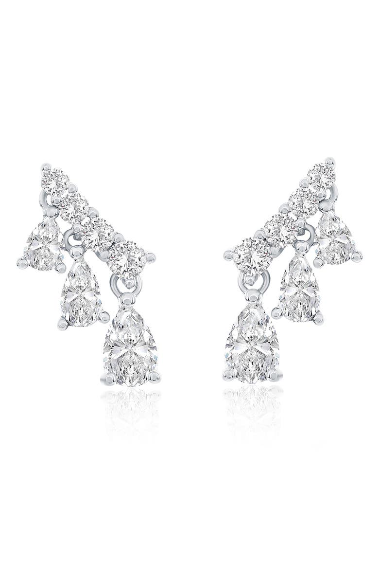 SUZY LEVIAN Cubic Zirconia Ear Crawlers, Main, color, White