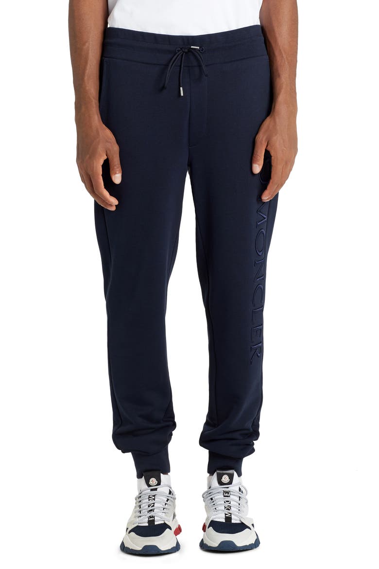 Logo Embroidered Cotton Joggers, Main, color, NAVY