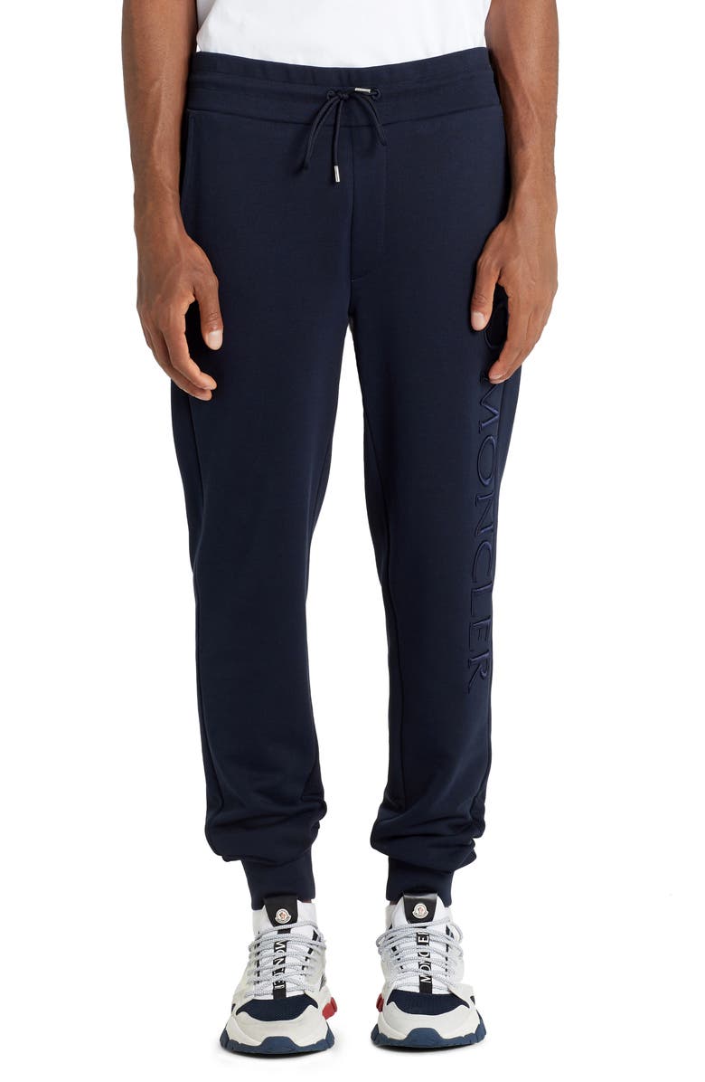 Moncler Logo Embroidered Cotton Joggers, Main, color, 