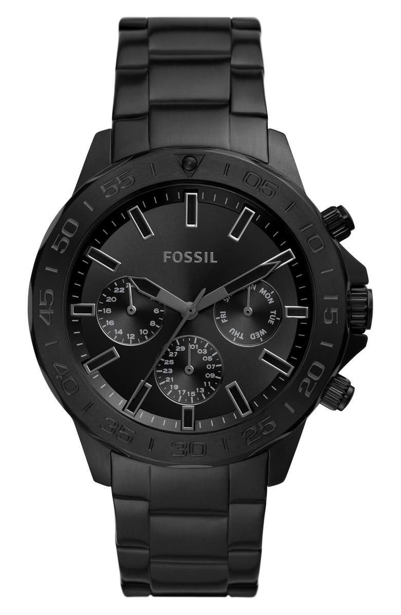 Fossil Bannon Multifunction Bracelet Watch, 45mm, Main, color, Black