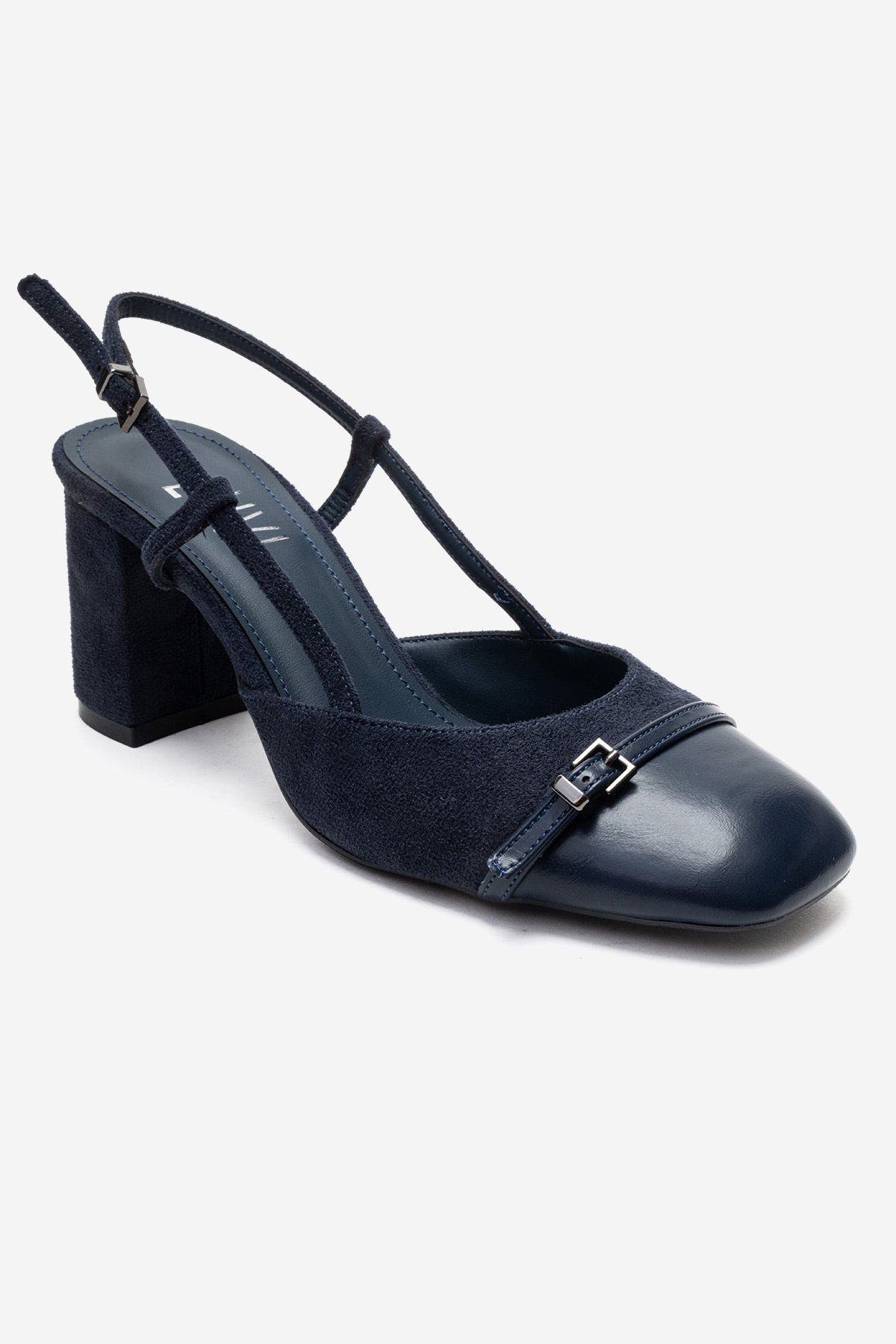 Desia Slingback Round Toe Pump, Alternate, color, Navy Suede