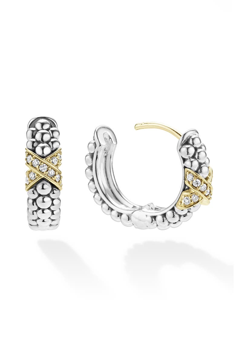 Embrace Diamond Huggie Hoop Earrings, Alternate, color, METALLIC