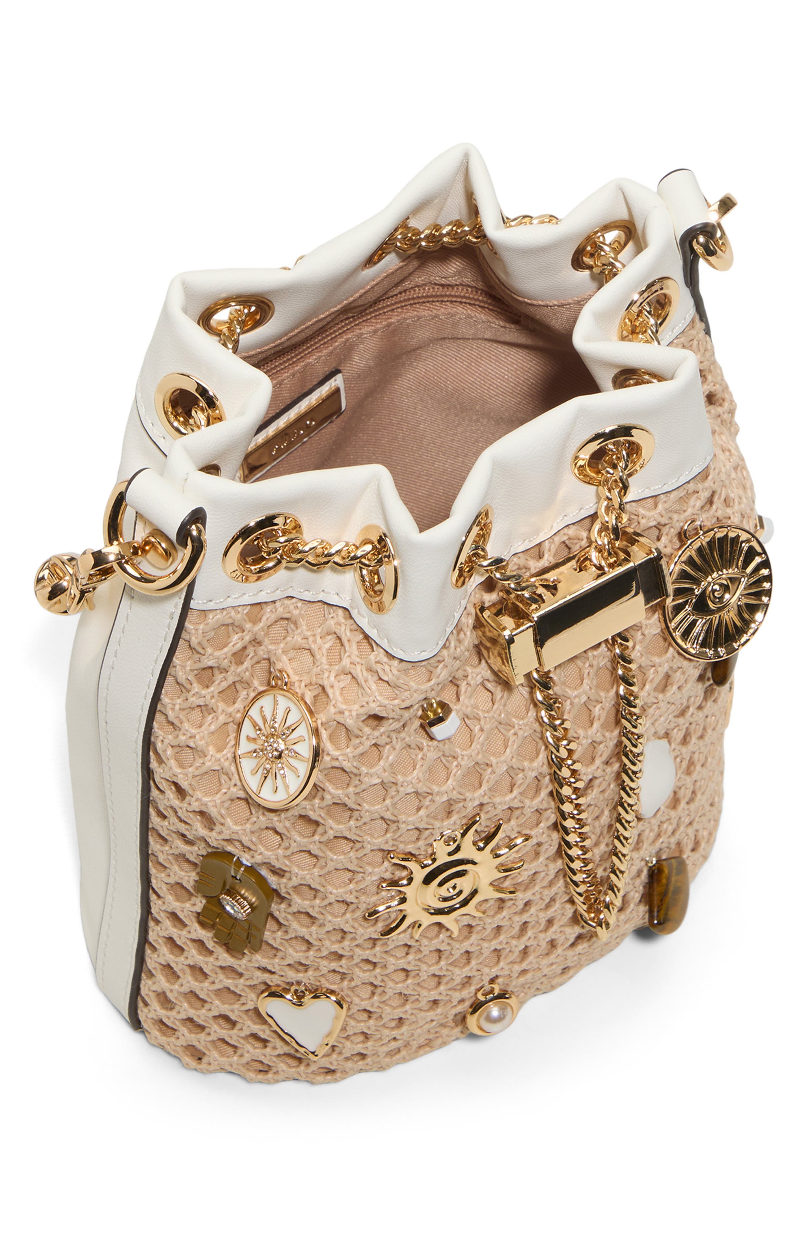 ALDO Shellinax Bucket Bag, Alternate, color, Natural