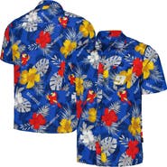 Margaritaville Men's Margaritaville Royal Chase Elliott Island Life Floral Party Full-Button Shirt