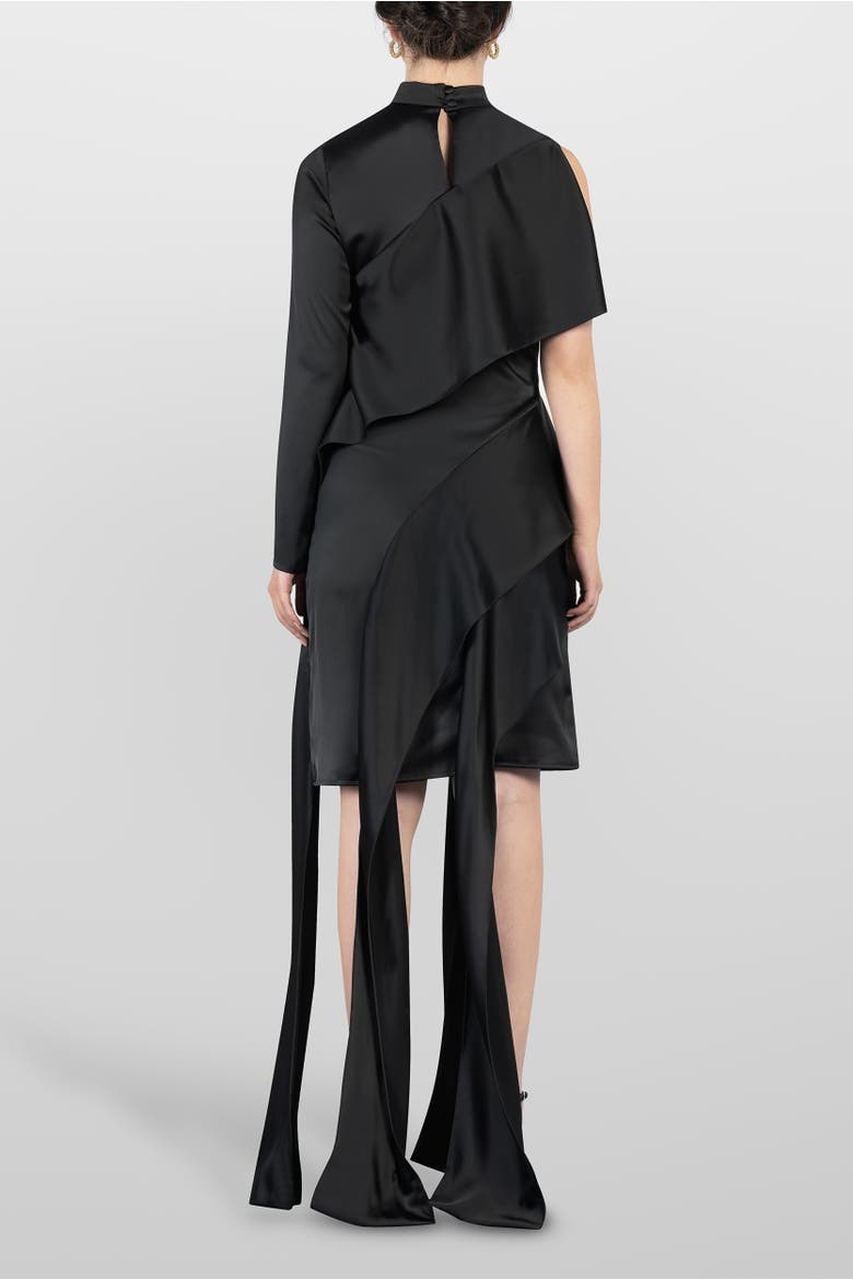 Viscose Volant Dress, Alternate, color, Black