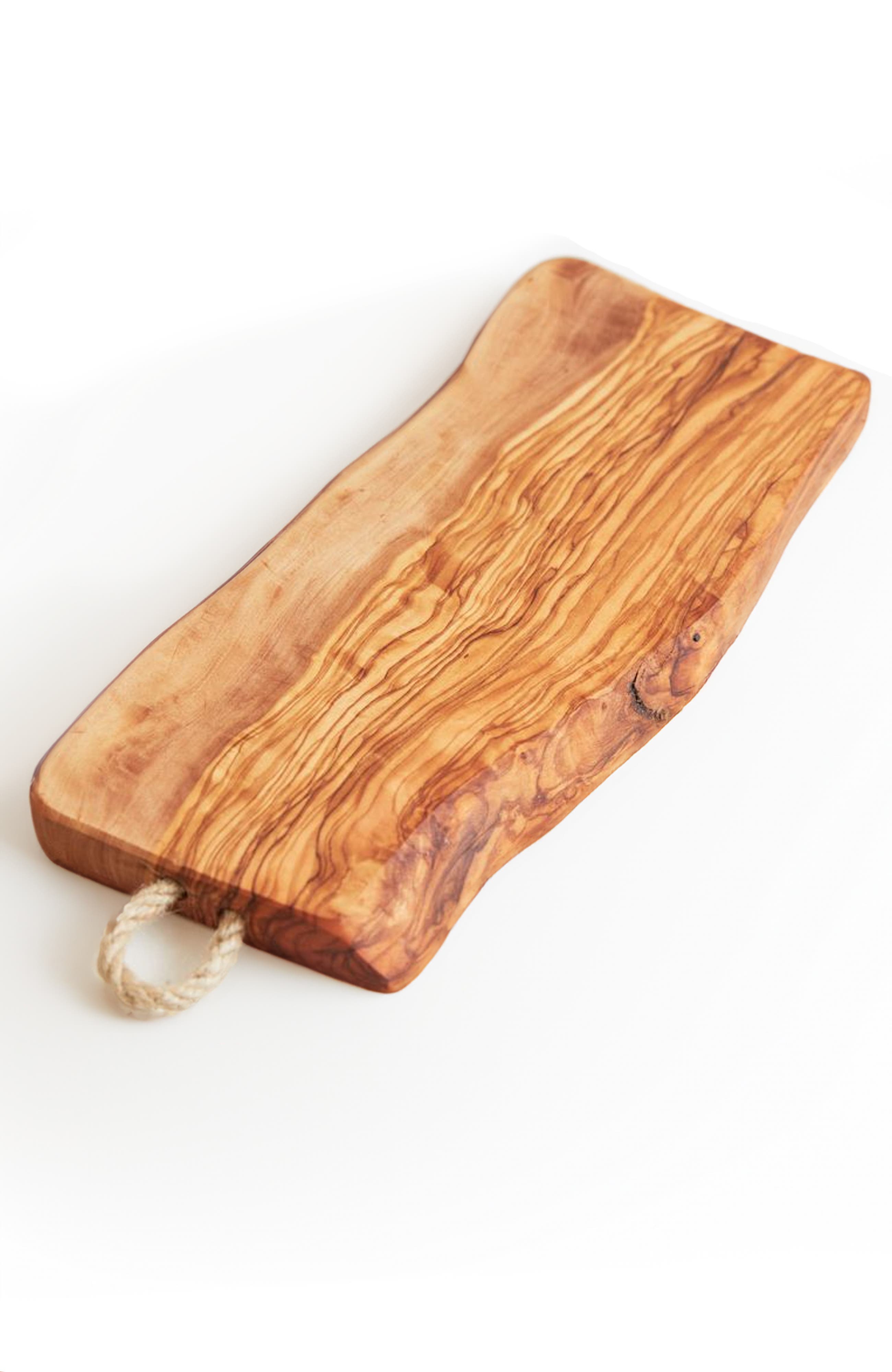 Verve Culture Italian Olivewood Charcuterie Board - Rope Handle - Brown