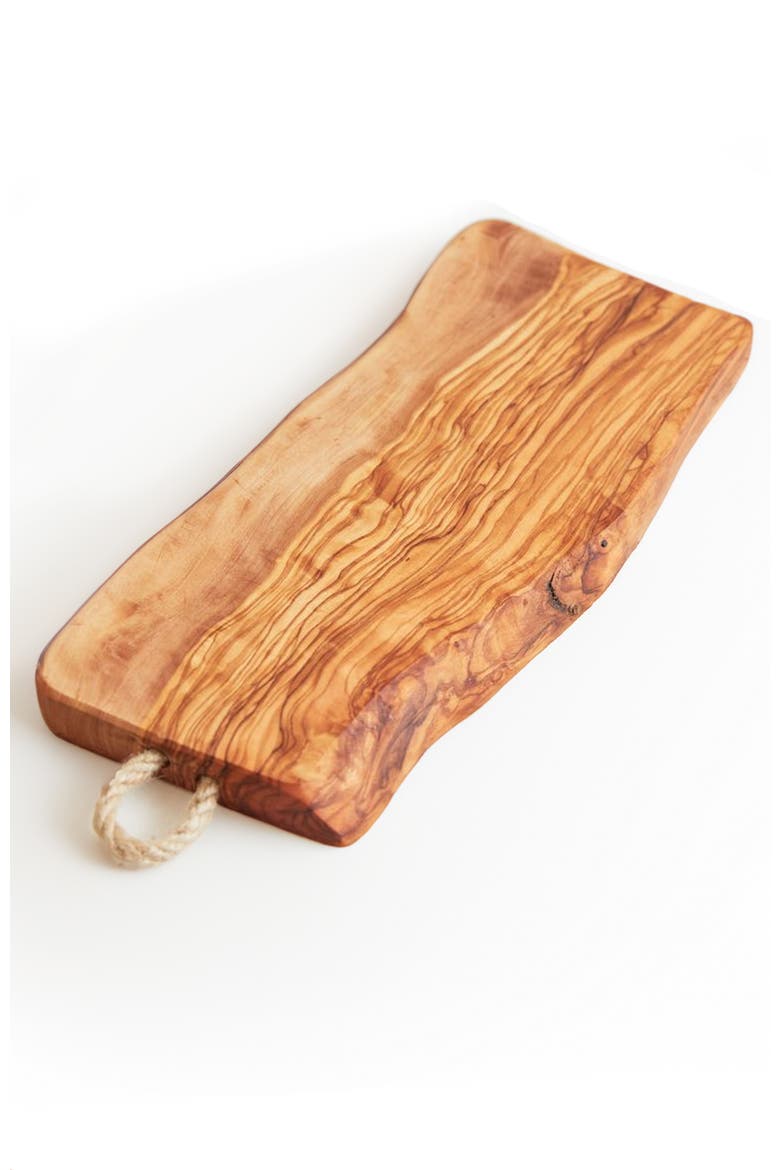 Italian Olivewood Charcuterie Board - Rope Handle, Main, color, Brown
