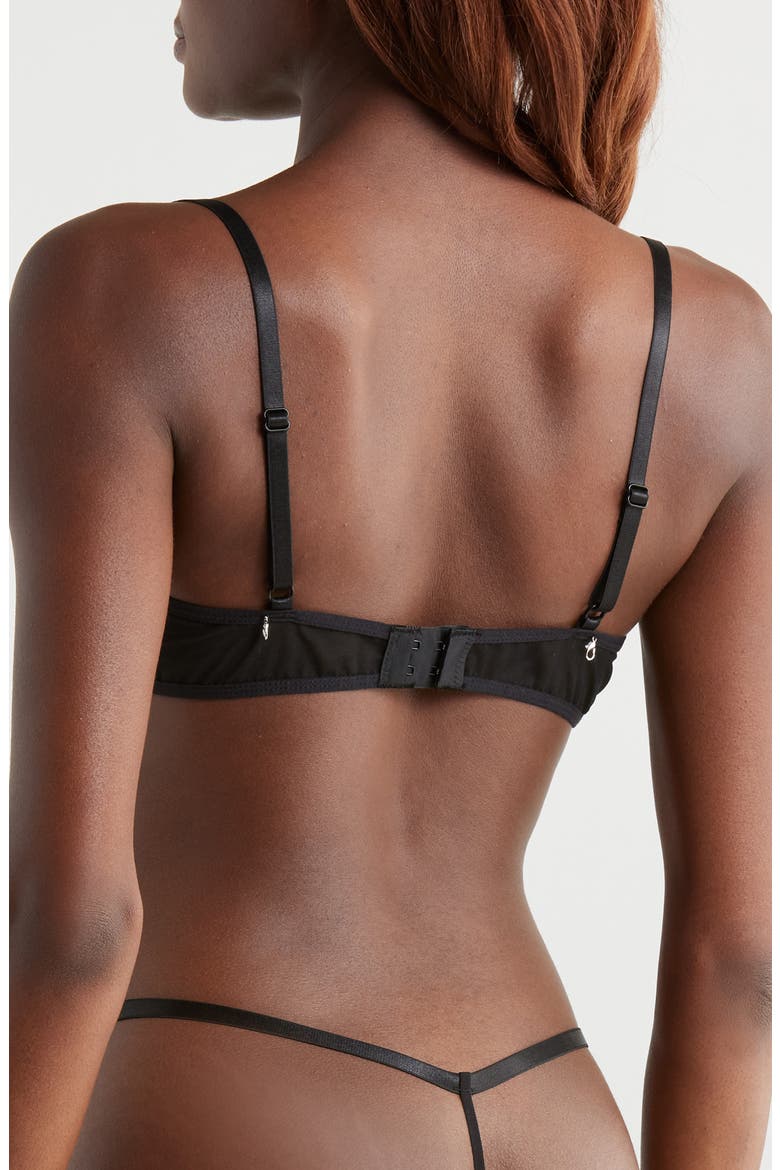 Cutout Underwire Demi Bra, Alternate, color, BLACK