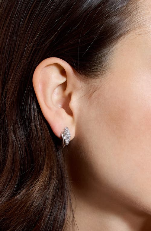 Nadri Pavé Double Hoop Earrings In Metallic