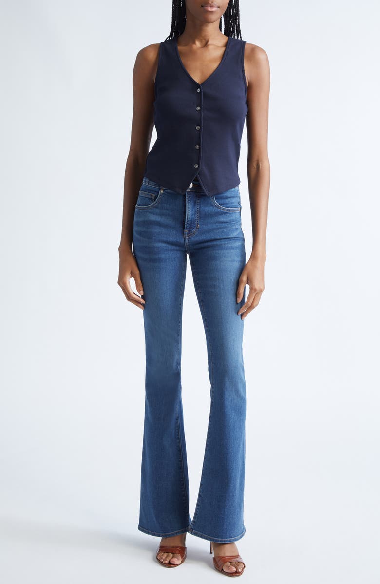 Veronica Beard Hoorne Rib Vest, Alternate, color, Navy