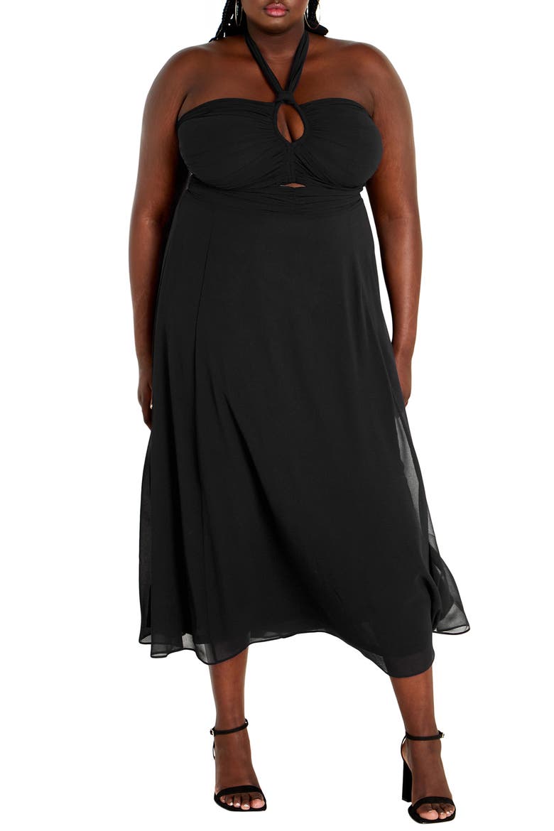 Everlee Halter Dress, Main, color, BLACK