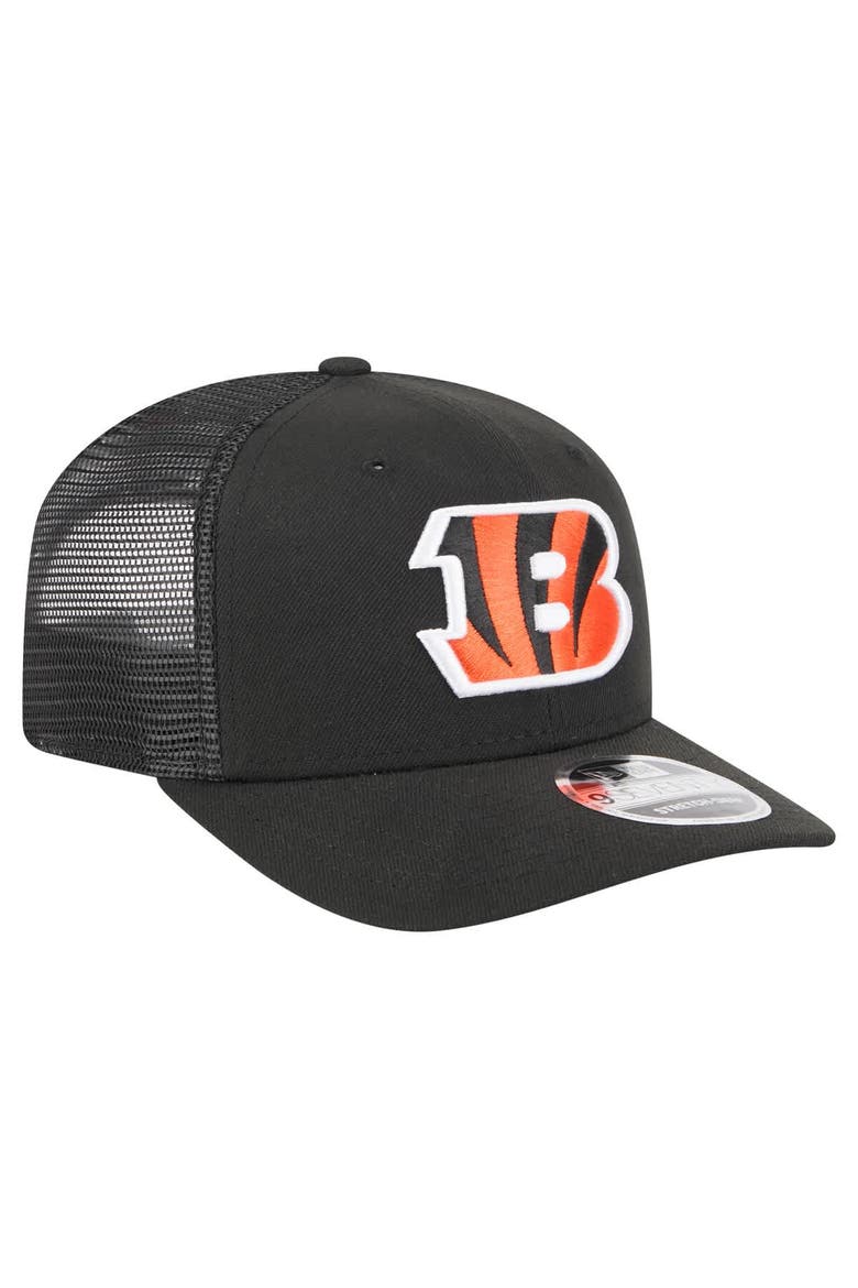 Men's New Era  Black Cincinnati Bengals Team Collection 9SEVENTY Stretch-Snap Adjustable Hat, Alternate, color, Black