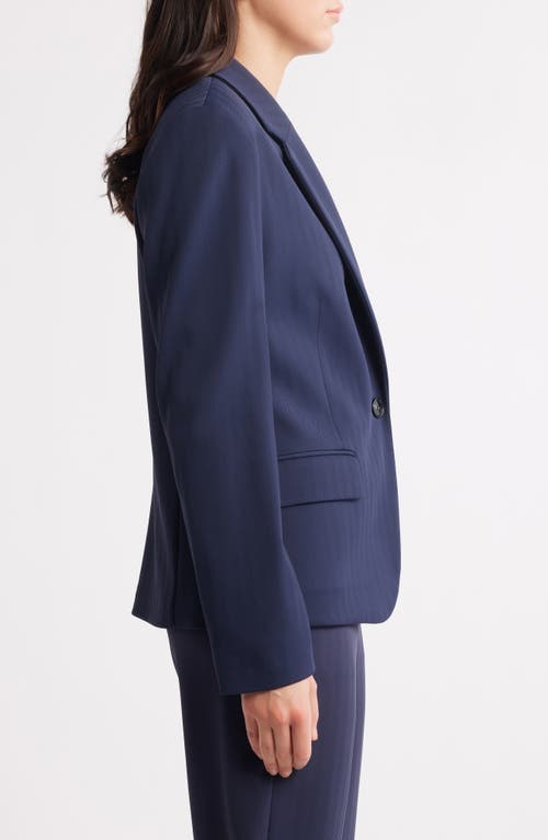 Hugo Boss Boss Jupa One-button Blazer In Clean Navy Herringbone