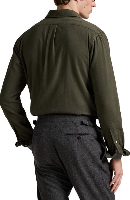 Polo Ralph Lauren Brushed Cotton Flannel Button-up Shirt In Green