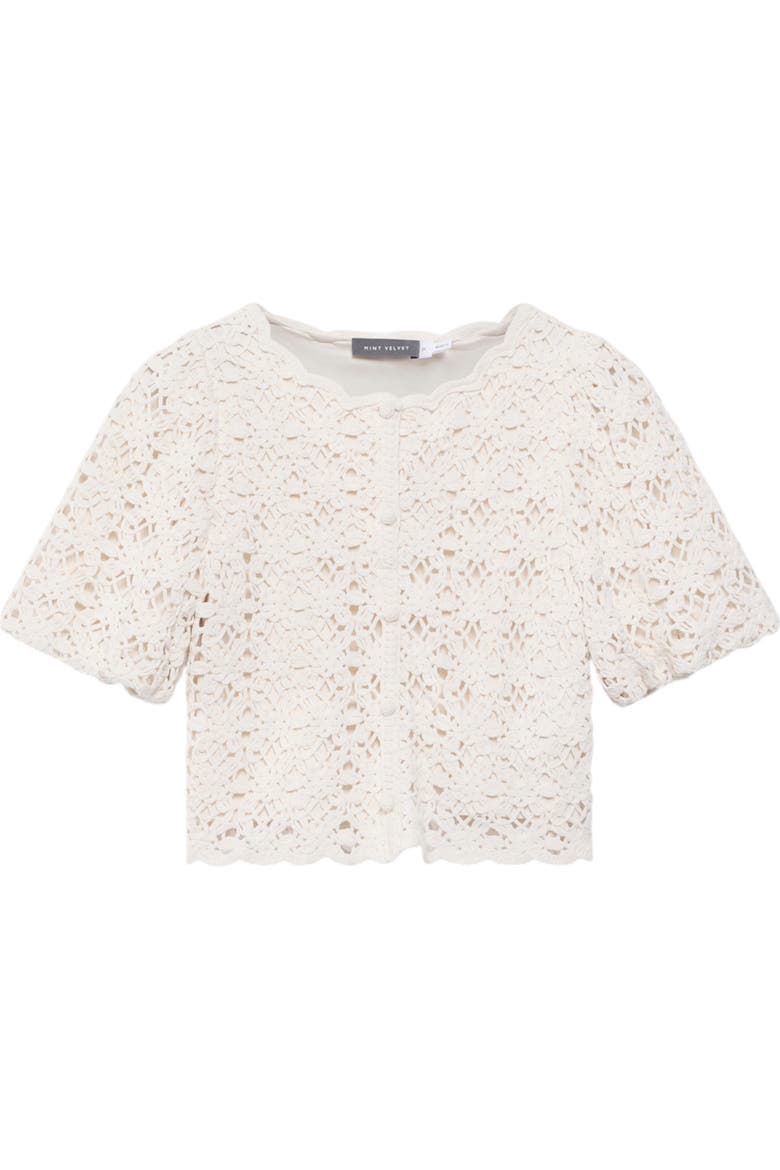 Crochet Knit Top, Alternate, color, Ivory