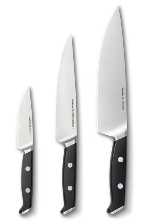 Calphalon Set Of 3 Edgetech Knives In Black