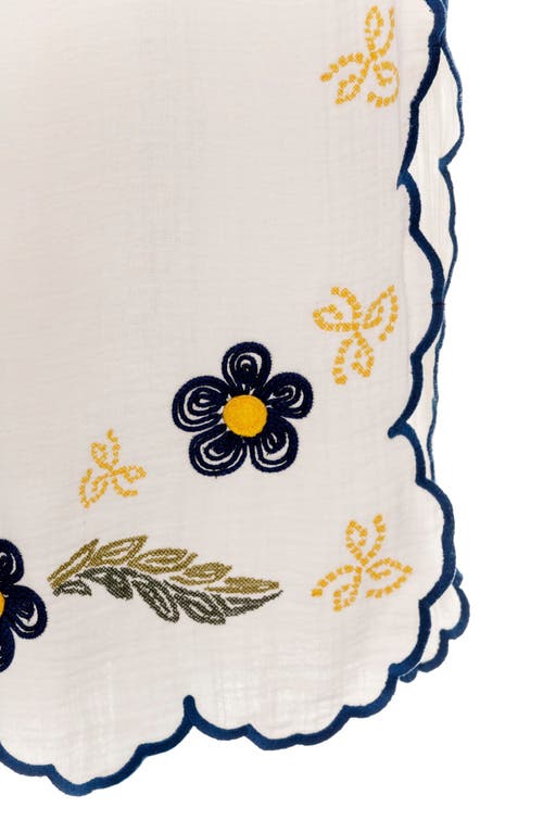 Agua Bendita Embroidered Wide Leg Cover-up Pants In White